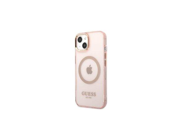 obrazok z galerie Guess case for iPhone 13 Pro Max 6,7&quot; GUHMP13XHTCMP pink hard case Gold Outline Translucent Ma