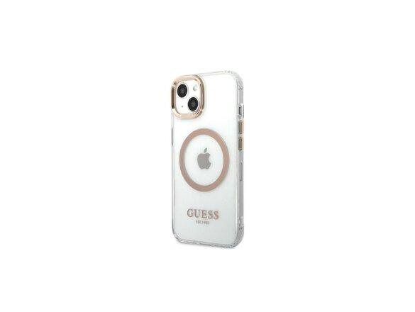 obrazok z galerie Guess case for iPhone 13 Pro Max 6,7&quot; GUHMP13XHTRMD gold HC Magsafe Metal Outline  Gold