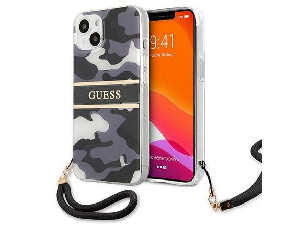 obrazok z galerie Guess case for iPhone 13 Pro Max 6,7&quot; GUHCP13XKCABBK black hard case Camo Strap Collection