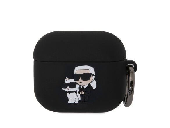 obrazok z galerie Karl Lagerfeld 3D Logo NFT Karl and Choupette Silikonové Pouzdro pro AirPods 3 Black