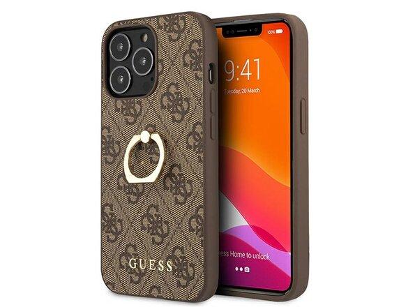 obrazok z galerie Guess case for iPhone 13 Pro 6,1&quot; GUHCP13L4GMRBR brown HC PU 4G Ring