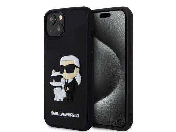 obrazok z galerie Karl Lagerfeld 3D Rubber Karl and Choupette Zadní Kryt pro iPhone 15 Black