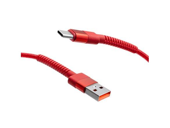 obrazok z galerie mobilNET pletený kábel USB na Type-C 1M 3A, červený