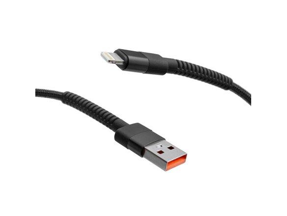 obrazok z galerie mobilNET pletený kábel USB na Lightning 2M 3A, čierny