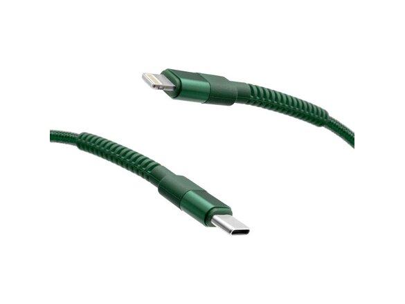 obrazok z galerie mobilNET pletený kábel Type-C na Lightning 20W 1M 3A, zelený
