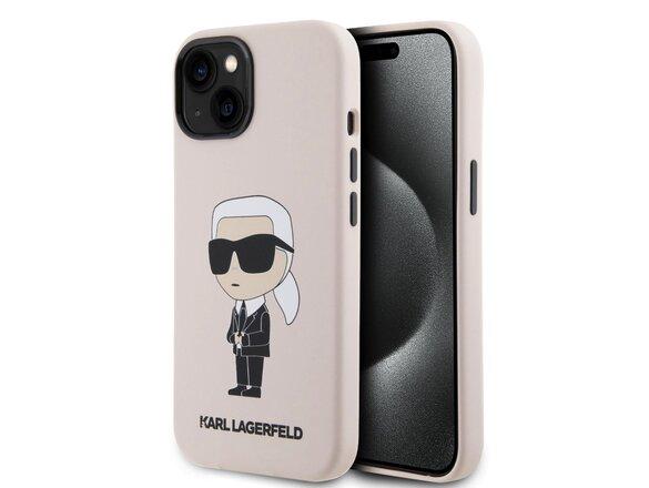 obrazok z galerie Karl Lagerfeld Liquid Silicone Ikonik NFT Zadní Kryt pro iPhone 15 Pink