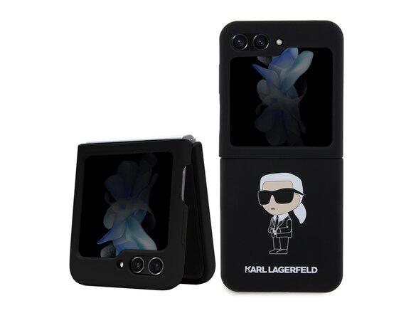 obrazok z galerie Karl Lagerfeld Liquid Silicone Ikonik NFT Zadní Kryt pro Samsung Galaxy Z Flip 5 Black