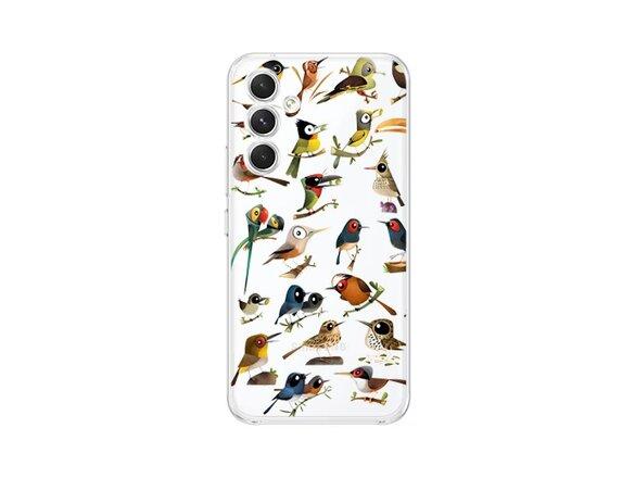 obrazok z galerie Puzdro Fun TPU Samsung Galaxy A14 4G/5G, vtáčiky - biele