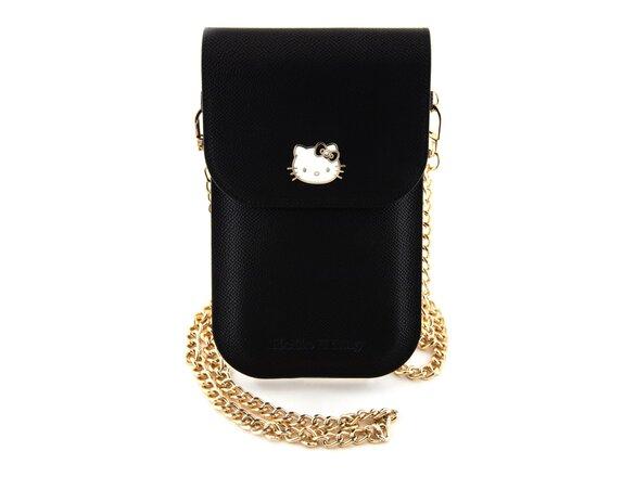 obrazok z galerie Hello Kitty PU Metal Logo Leather Wallet Phone Bag Black