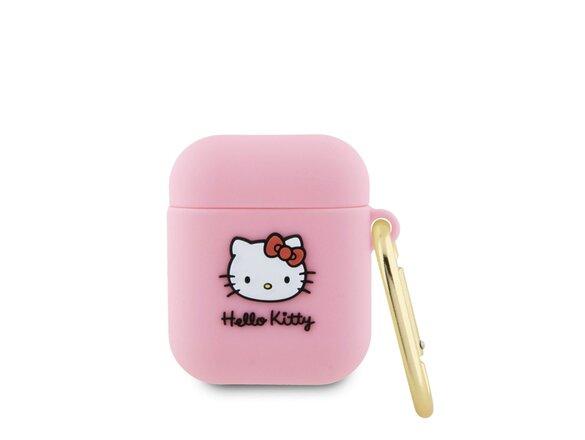 obrazok z galerie Hello Kitty Liquid Silicone 3D Kitty Head Logo Pouzdro pro AirPods 1/2 Pink