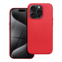 Puzdro Leather Magsafe iPhone 15 Pro - červené