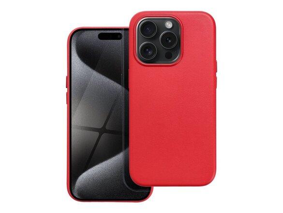obrazok z galerie Puzdro Leather Magsafe iPhone 15 Pro - červené