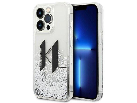 obrazok z galerie Karl Lagerfeld case for iPhone 14 Pro Max 6,7&quot; KLHCP14XLBKLCS silver Liquid Glitter case Big K