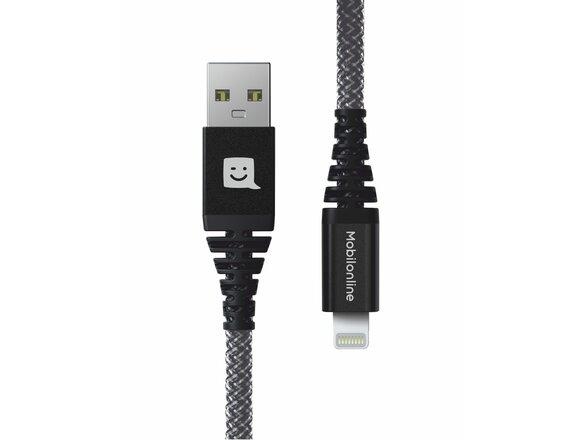 obrazok z galerie EKO KÁBEL Kevlar USB/Lightning 1,2 M 60W antracit