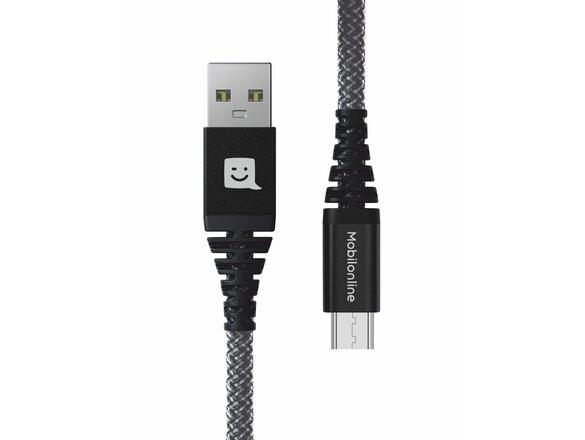 obrazok z galerie EKO KÁBEL Kevlar USB/Micro USB 1,2 M 60W antracit