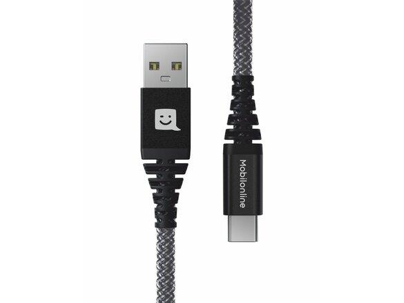 obrazok z galerie EKO KÁBEL Kevlar USB/USB-C 1,2 M 60W antracit