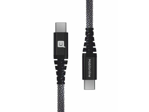 obrazok z galerie EKO KÁBEL Kevlar USB-C/ USB-C 1,2 M 60W Antracit
