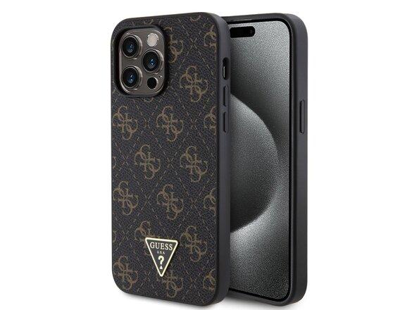obrazok z galerie Guess PU Leather 4G Triangle Metal Logo Zadní Kryt pro iPhone 14 Pro Max Black