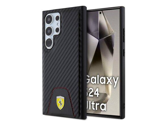obrazok z galerie Ferrari PU Leather Bottom Carbon Zadní Kryt pro Samsung Galaxy S24 Ultra Black