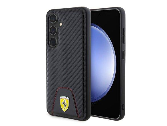 obrazok z galerie Ferrari PU Leather Bottom Carbon Zadní Kryt pro Samsung Galaxy S24 Black