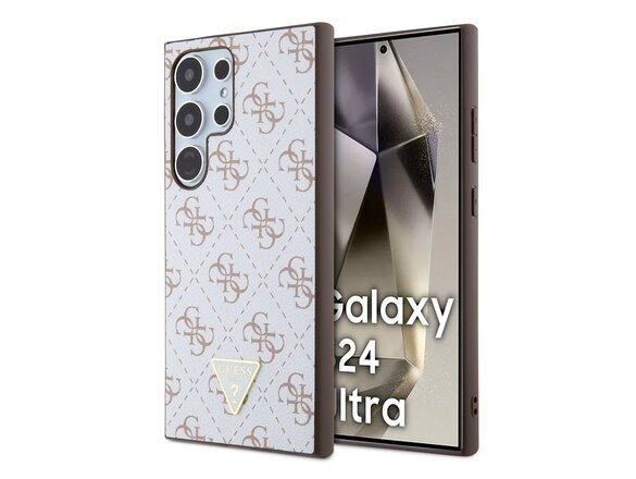 obrazok z galerie Guess PU Leather 4G Triangle Metal Logo Zadní Kryt pro Samsung Galaxy S24 Ultra White
