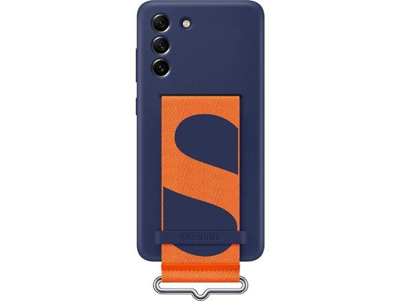 obrazok z galerie Puzdro EF-GG990TN Samsung Galaxy S21 FE, silikónové s pútkom - modré