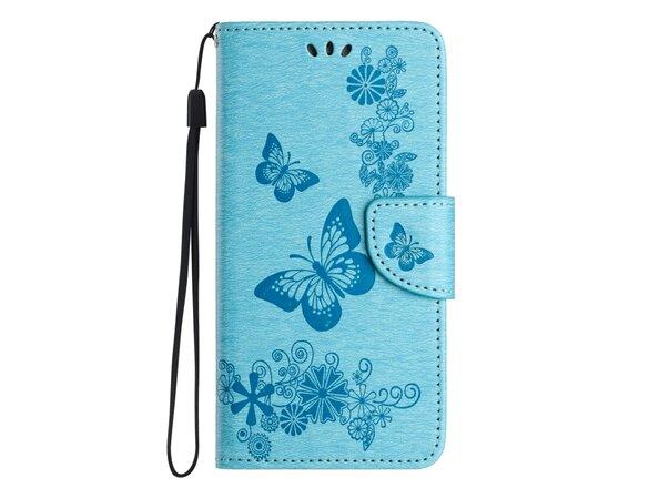 obrazok z galerie Puzdro Mezzo Book Samsung Galaxy A55 5G, vzor lietajúce motýle - modré