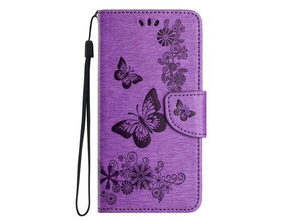 obrazok z galerie Puzdro Mezzo Book Samsung Galaxy A15 4G/5G, vzor lietajúce motýle - fialové