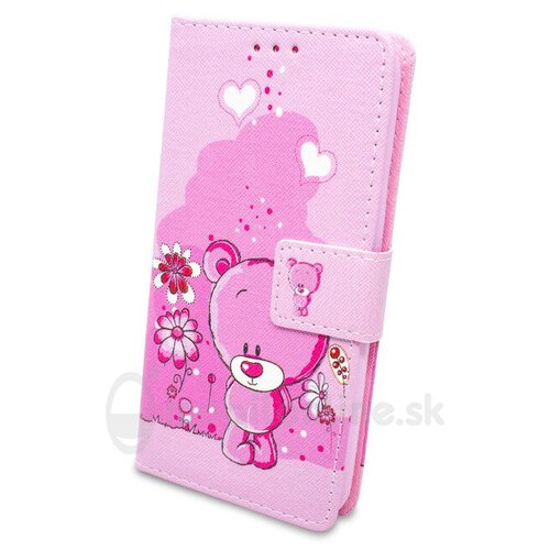 Puzdro Fancy Teddy Bear Book Motorola Moto E4 Plus - ružové