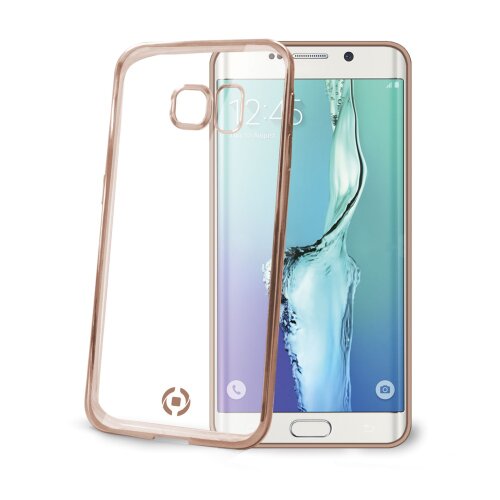 TPU púzdro CELLY Laser-lemovanie s kovovým efektom pre Samsung Galaxy S6 Edge Plus, zlaté
