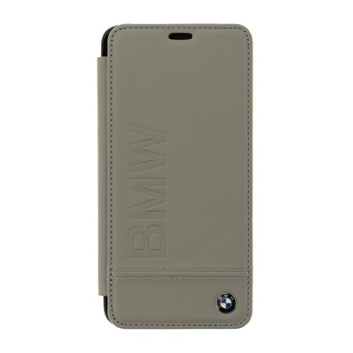 E-shop BMFLBKS9LLLST BMW Signature Real Leather Book Case Taupe pro Samsung G965 Galaxy S9 Plus