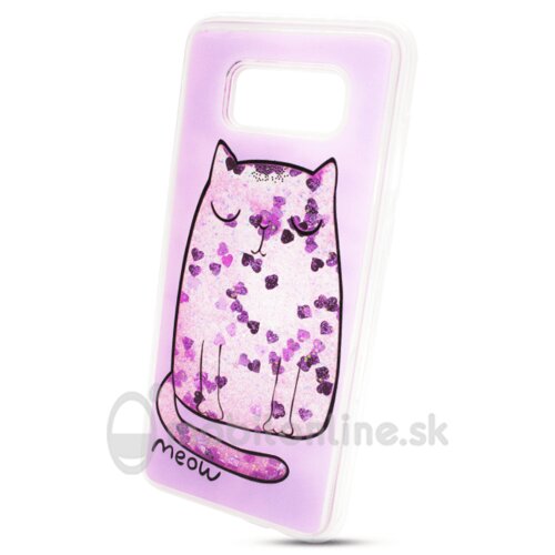 Puzdro Shimmer Design TPU Samsung Galaxy S8+ G955 Cat - ružové