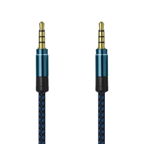 Kábel AUX 2x3.5mm jack 1.5m Modrý (EU Blister)