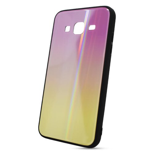 Puzdro Rainbow Glass TPU Samsung Galaxy J3 J320 2016 - ružovo-žlté