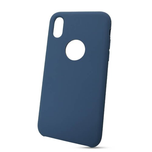 Puzdro Liquid TPU iPhone X/XS (výrez na logo) - tmavo-modré