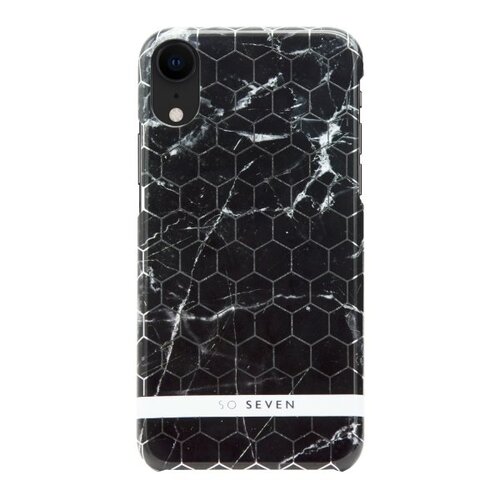 SoSeven Fashion Milan Hexagonal Marble Black/Silver pro iPhone XR