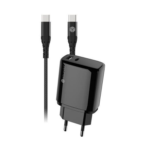 E-shop Nabíjačka Sturdo 2A USB a USB-C 15W + Kábel USB-C Quick Charge 1m Čierna