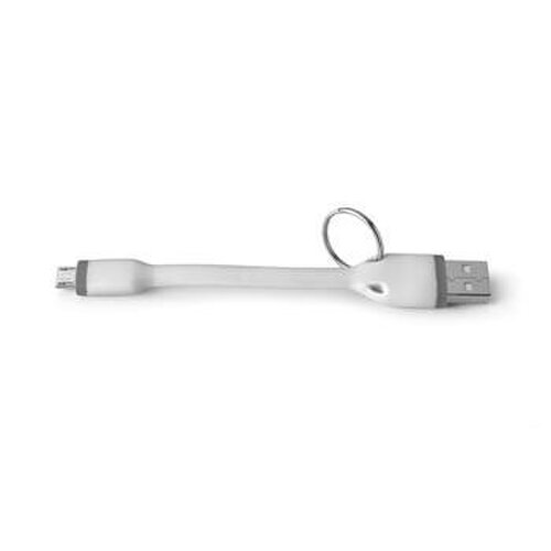 Prívesok na kľúče CELLY USB kábel s MicroUSB konektorom 12cm Biely
