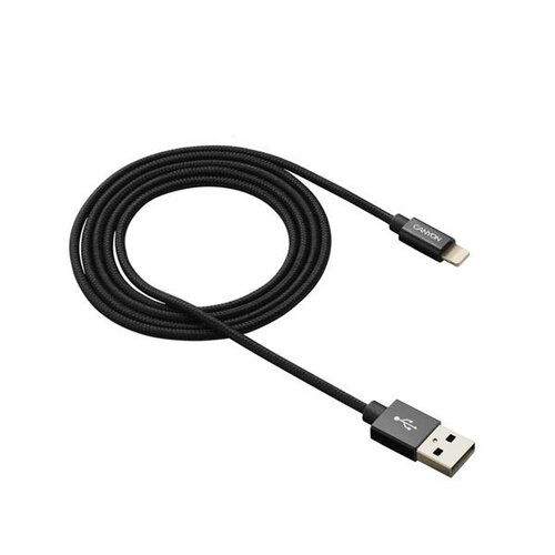 E-shop Canyon CNS-MFIC3B, 1m prémiový opletený kábel Lightning/USB, MFI schválený Apple, čierny