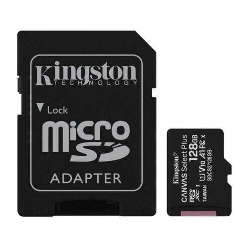 MicroSDXC karta Kingston Canvas Select Plus 128GB  A1 CL10 100MB/s + adapter