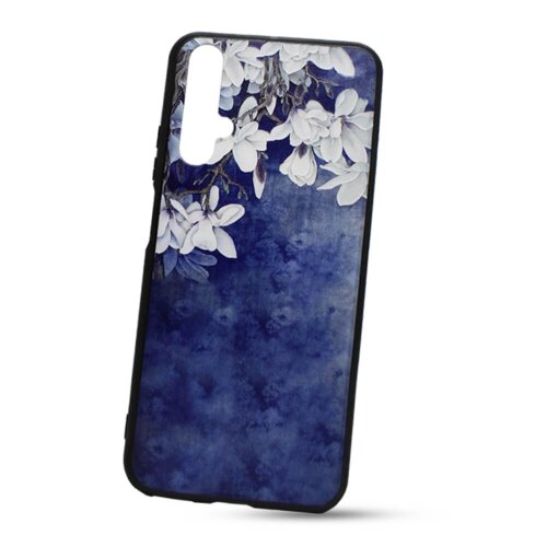 Puzdro Flowers 3D TPU Honor 20/Huawei Nova 5T - modré