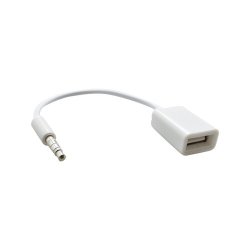 Redukcia AUX na USB samicu 3.5mm - biela (ECO balenie)