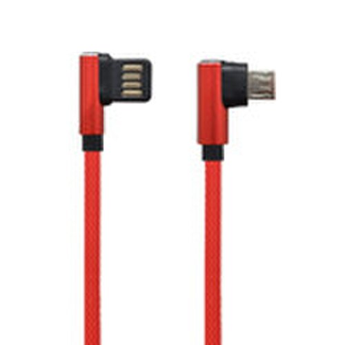 mobilNET kábel MicroUSB lomený 1.5A 1.5m Červený textilný (bulk)