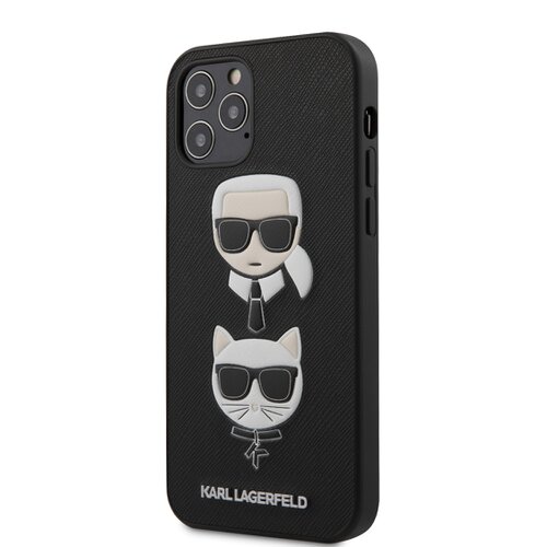 Puzdro Karl Lagerfeld iPhone 12/12 Pro (6.1) KLHCP12MSAKICKCBK, silikónové - čierne