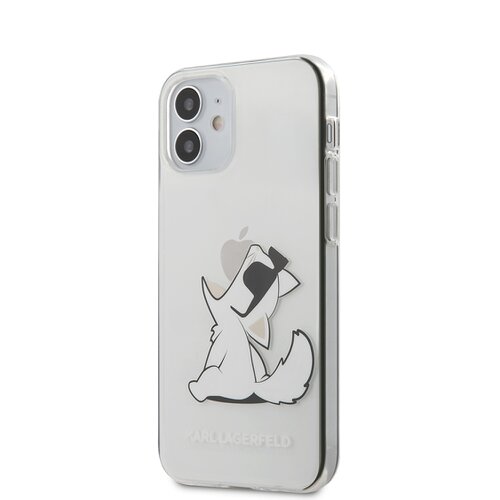 Puzdro Karl Lagerfeld pre iPhone 12 Mini (5.4) KLHCP12SCFNRC silikónové, transparentné