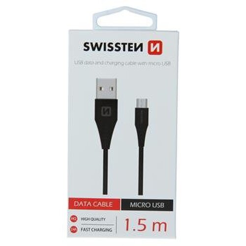 Dátový kábel Swissten MicroUSB 1,5m Čierny