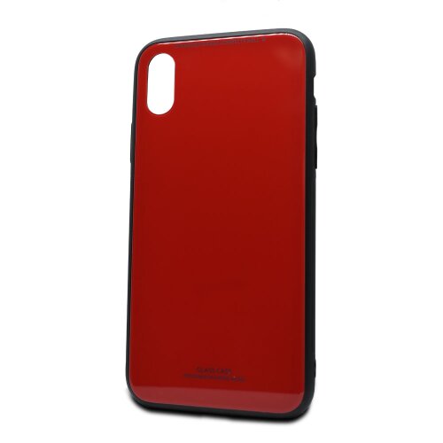 Puzdro Glass TPU iPhone X/Xs - červené