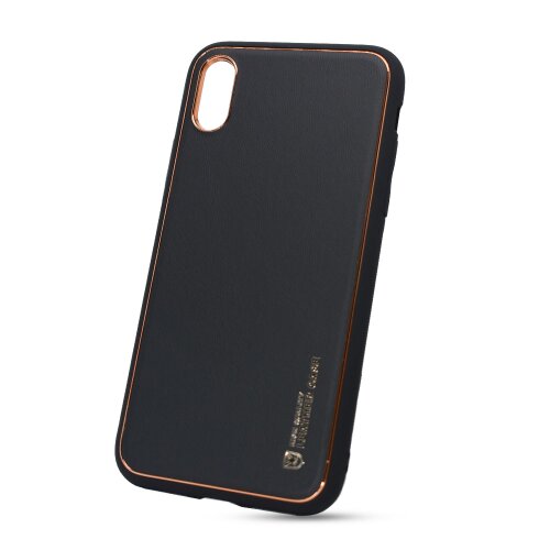 Puzdro Leather TPU iPhone XR - čierne