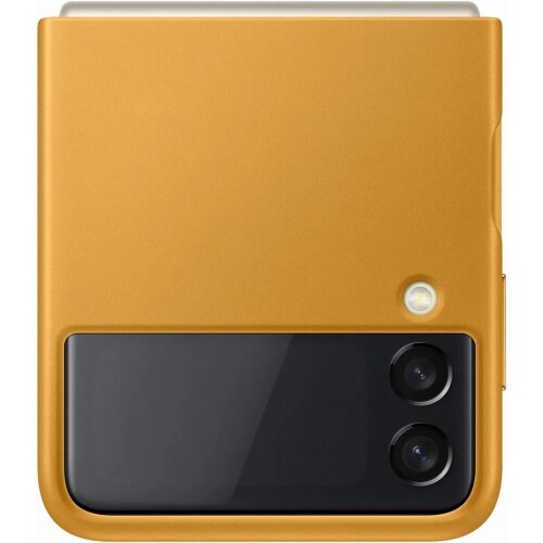 EF-VF711LYE Samsung Kožený Kryt pro Galaxy Z Flip 3/Flip 4 Mustard