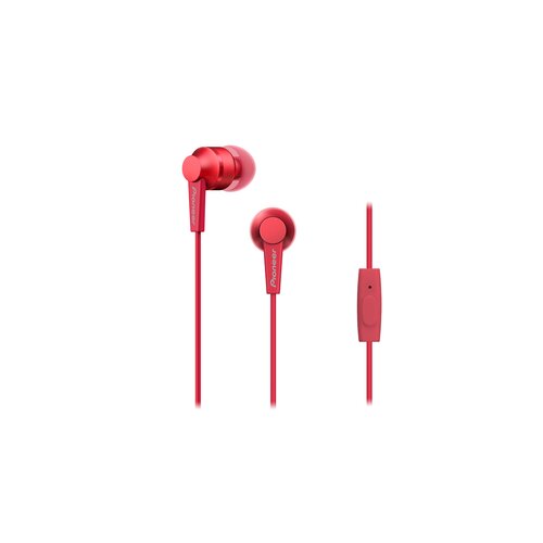 Pioneer SE-C3T stylová špuntová sluchátka, mikrofon červená